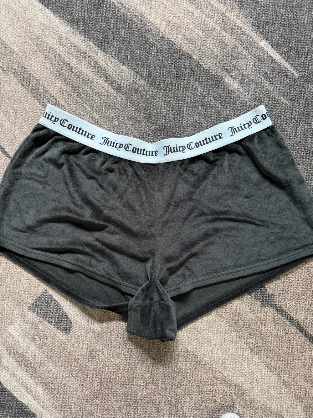 Juicy Couture Black Lounge Shorts with White Logo Waistband